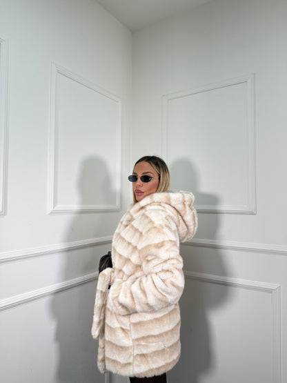 Ecofur Midi con cintura Norvegian panna 5509