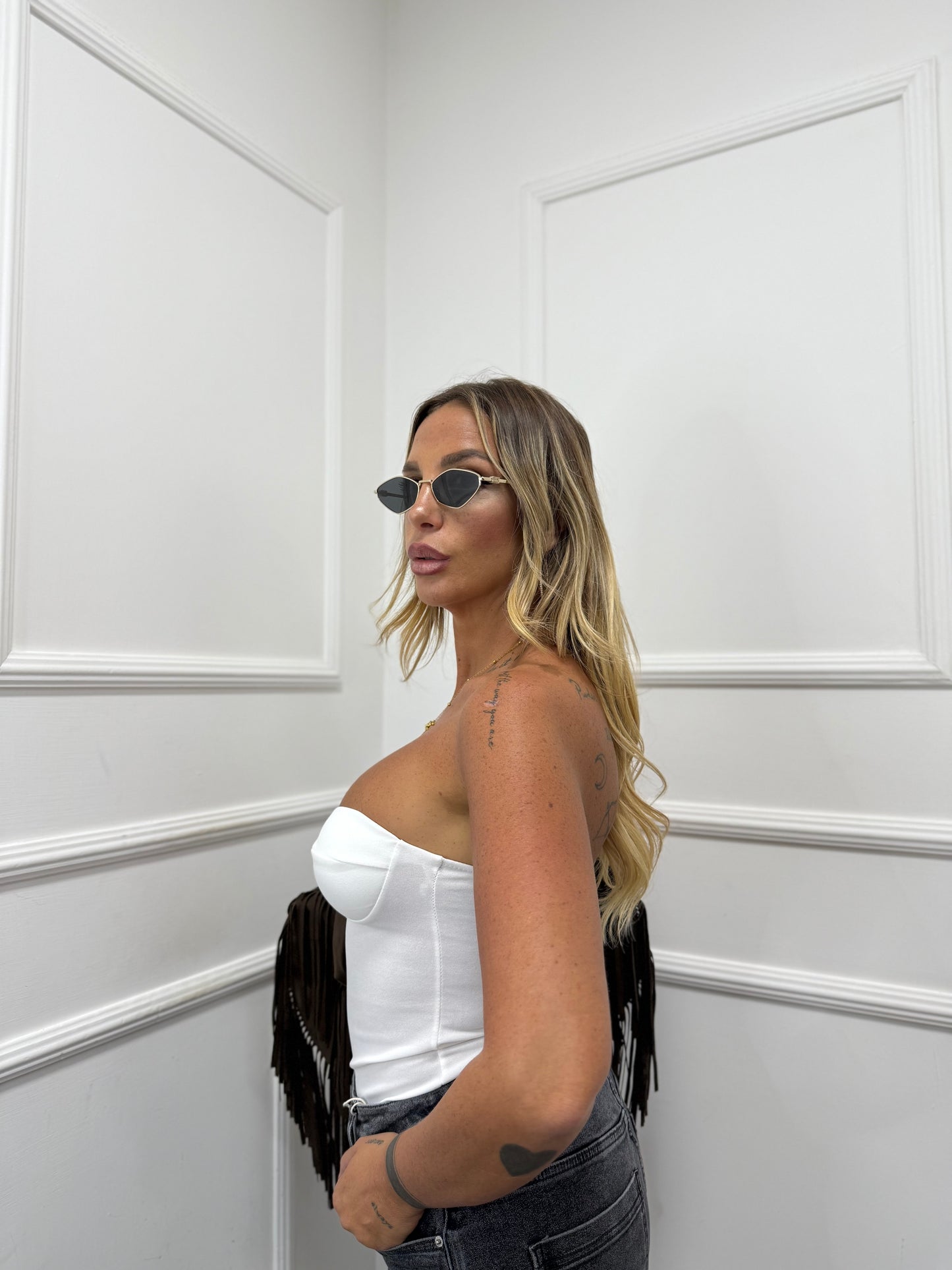 Body scollo a cuore bianco 12188