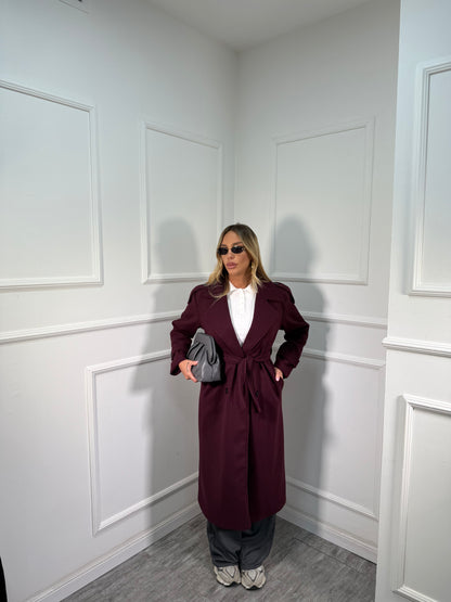 Cappotto in panno Marielle borgogna D385