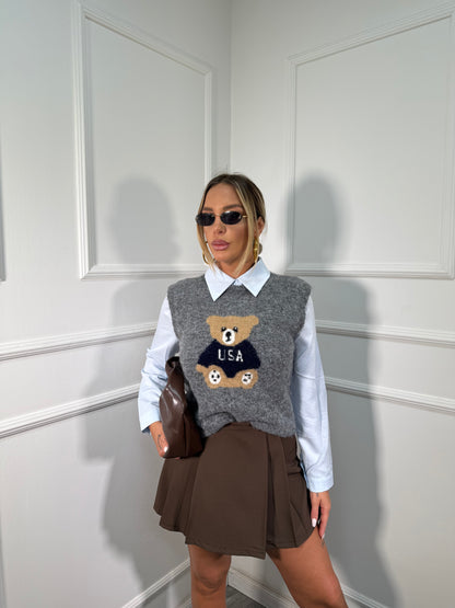 Pantagonna a pieghe Tennis marrone m12621