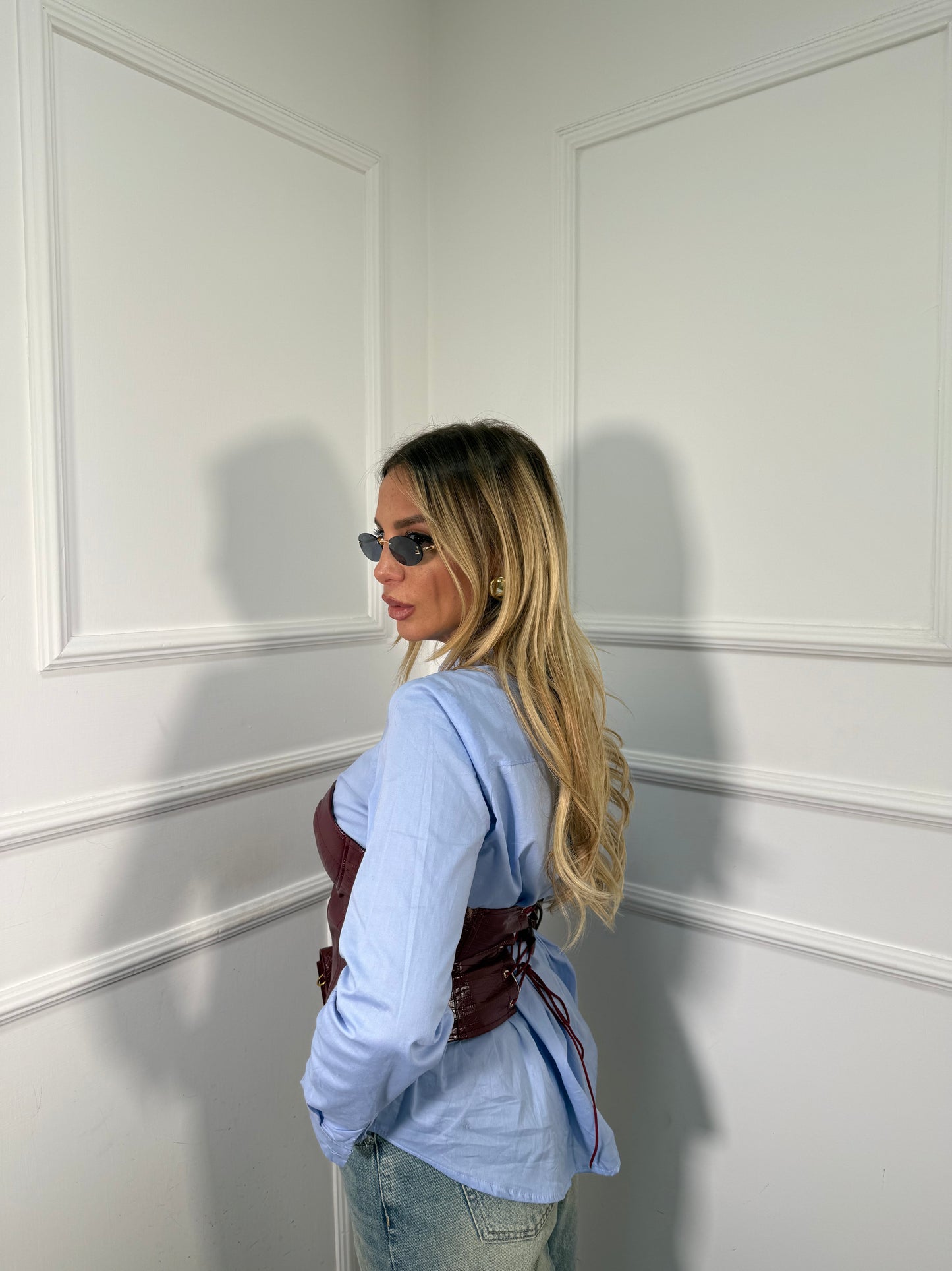 Bustier ecopelle effetto coccodrillo vinaccia 26102