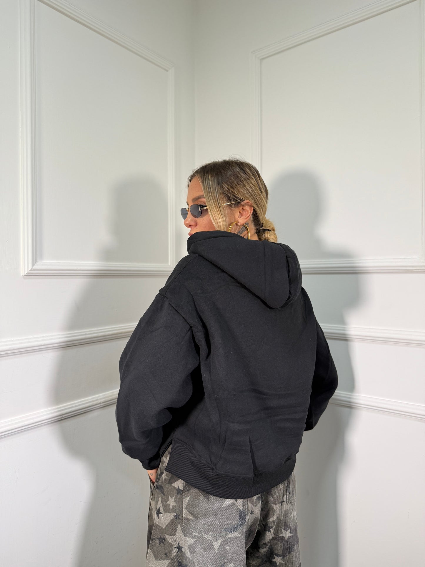 Felpa strutturata Starbucks nera K-3703