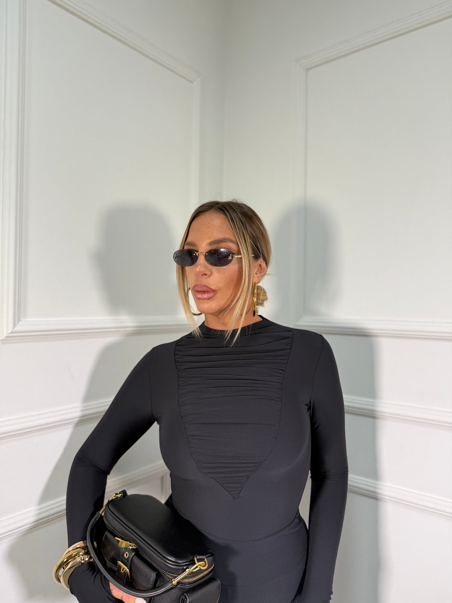 Coordinato in lycra Dafne nero 16372