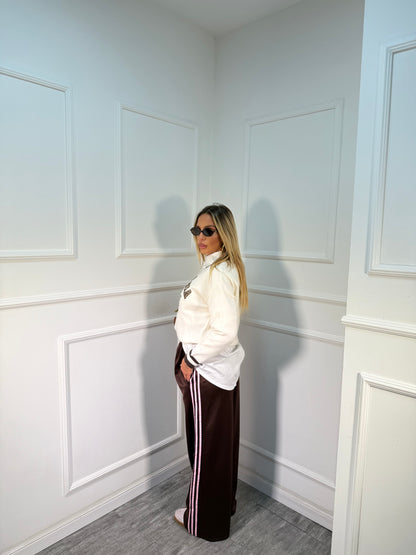 Pantatuta palazzo banda laterale Travel cacao/rosa 96052