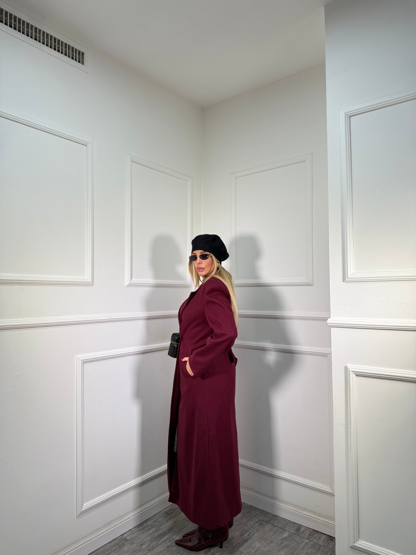 Cappotto misto lana Empire bordeaux 251631