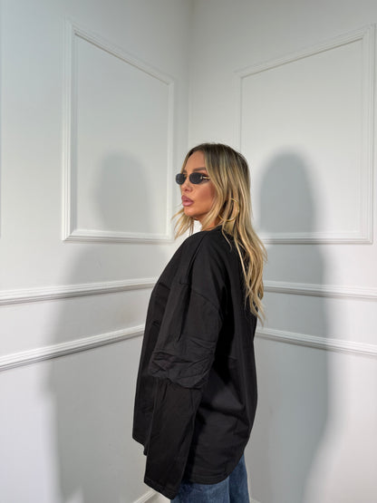 Shirt in cotone oversize Tresor nera a63992