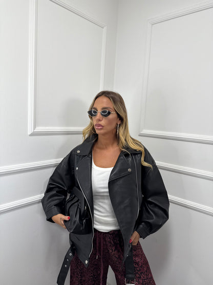 Chiodo ecopelle oversize Essential nero 70421