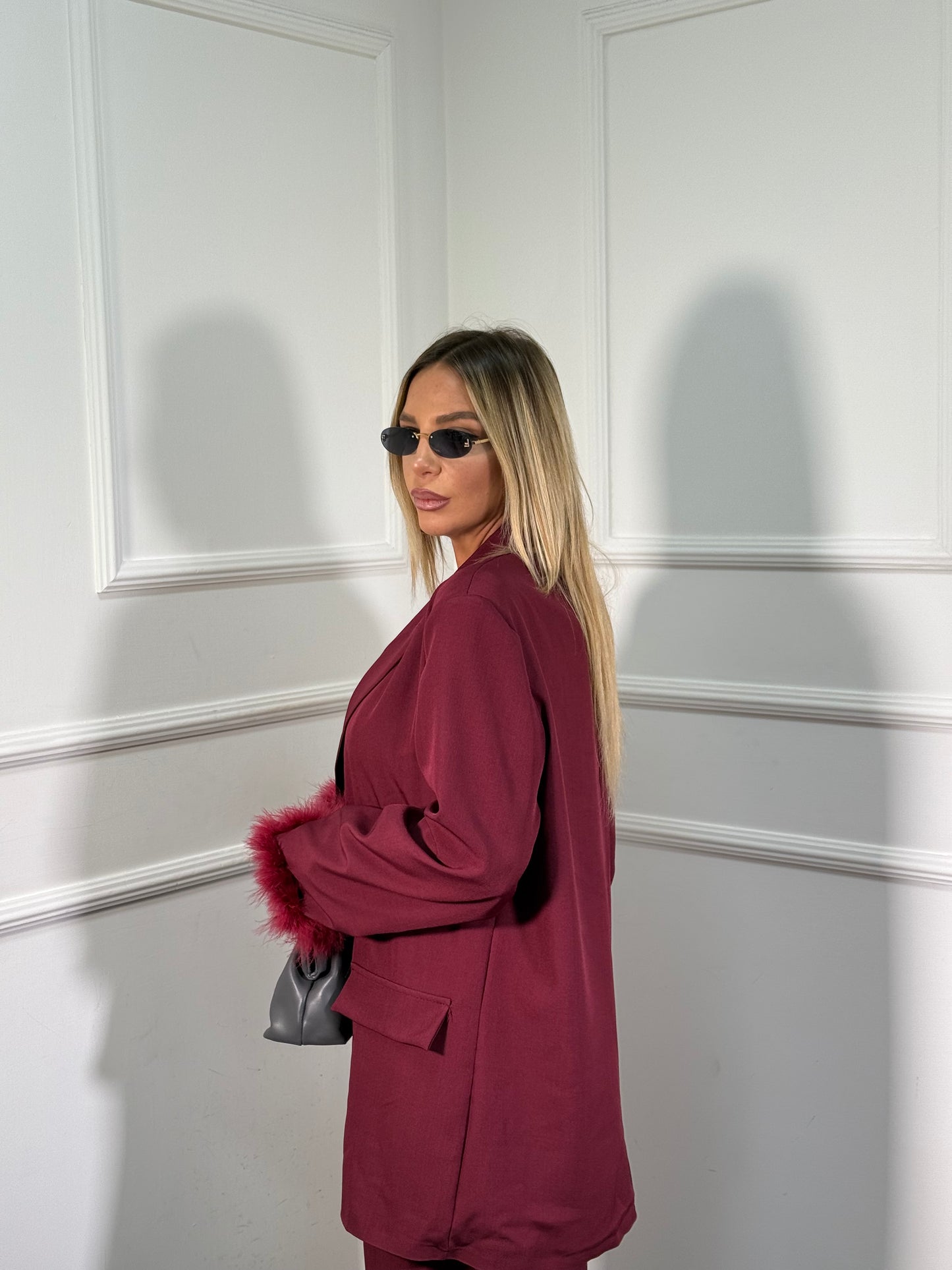 Tailleur Plume bordeaux dalla 44/52 m10076