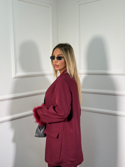 Tailleur Plume bordeaux dalla 44/52 m10076