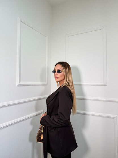 Tailleur con fusciacca Secret testa di moro 2612