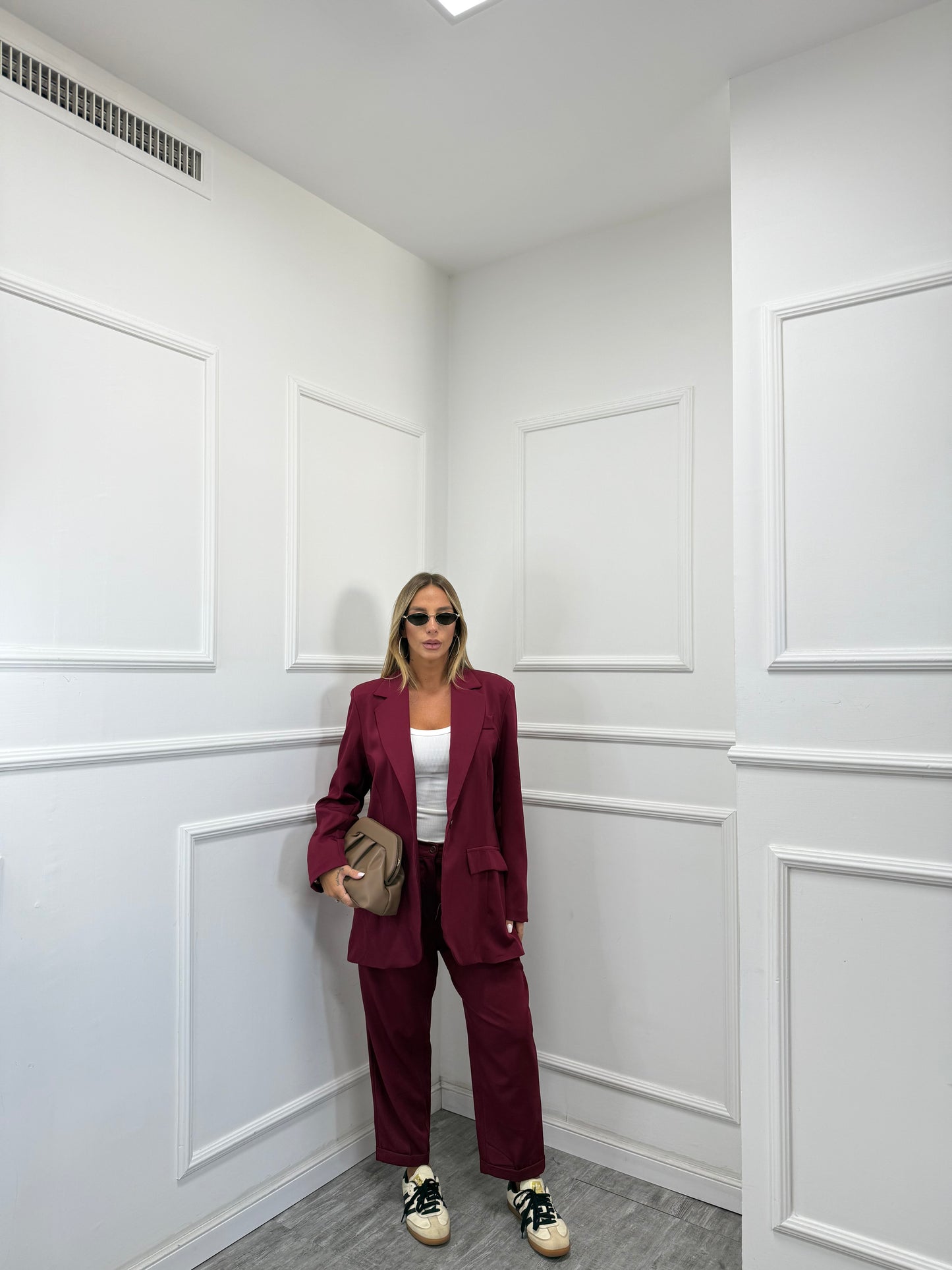 Tailleur curvy Business dalla 46/52 bordeaux m12232