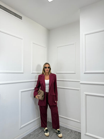 Tailleur curvy Business dalla 46/52 bordeaux m12232