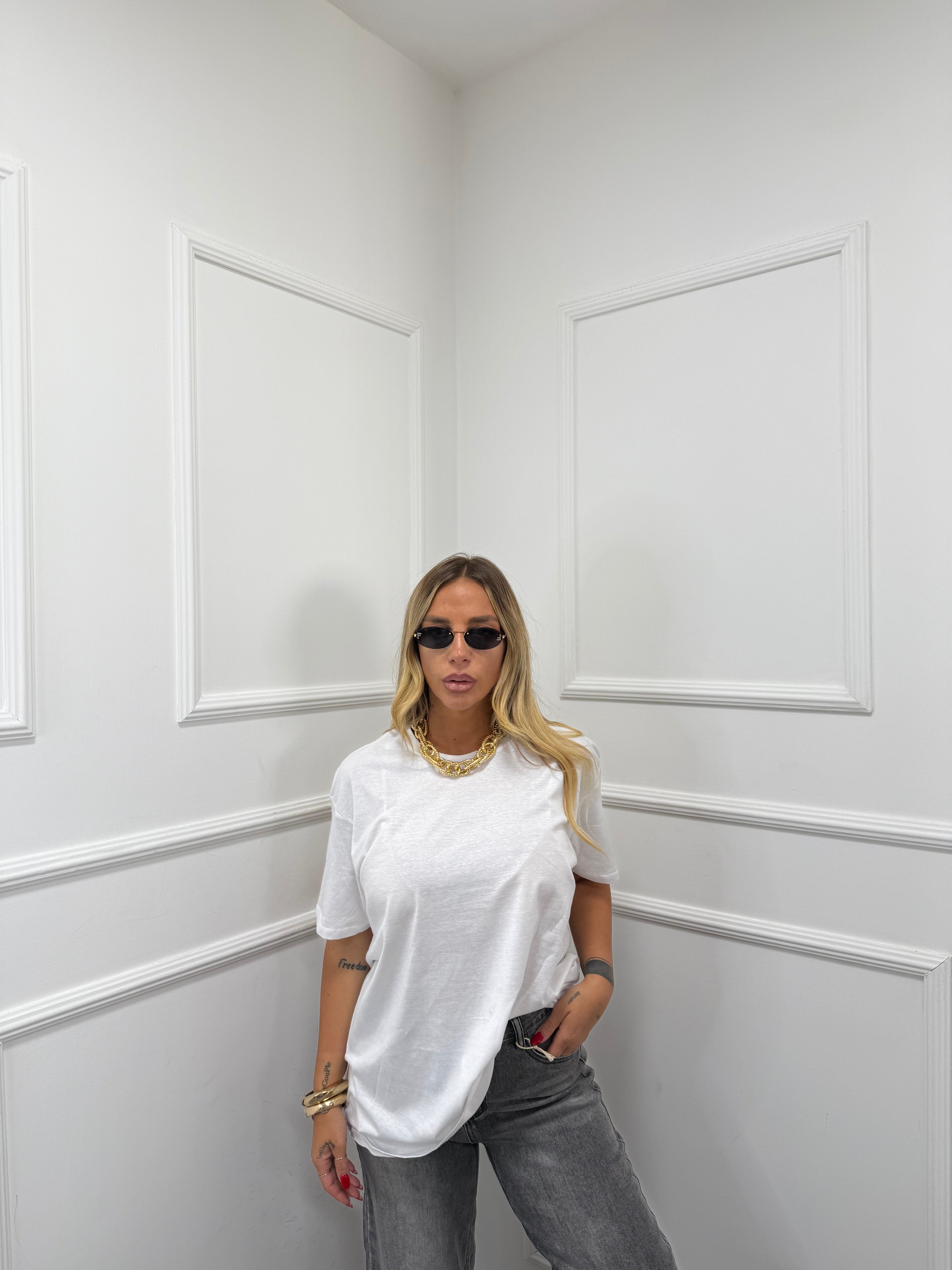 Maxi t-shirt oversize basic bianca