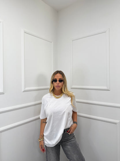 Maxi t-shirt oversize basic bianca
