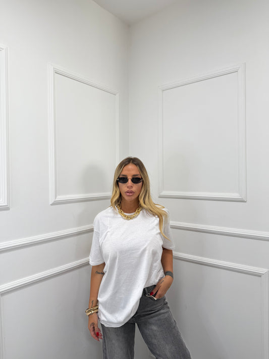 Maxi t-shirt oversize basic bianca