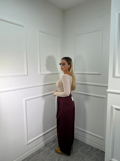 Pantaloni baggy balloon borgogna m16085