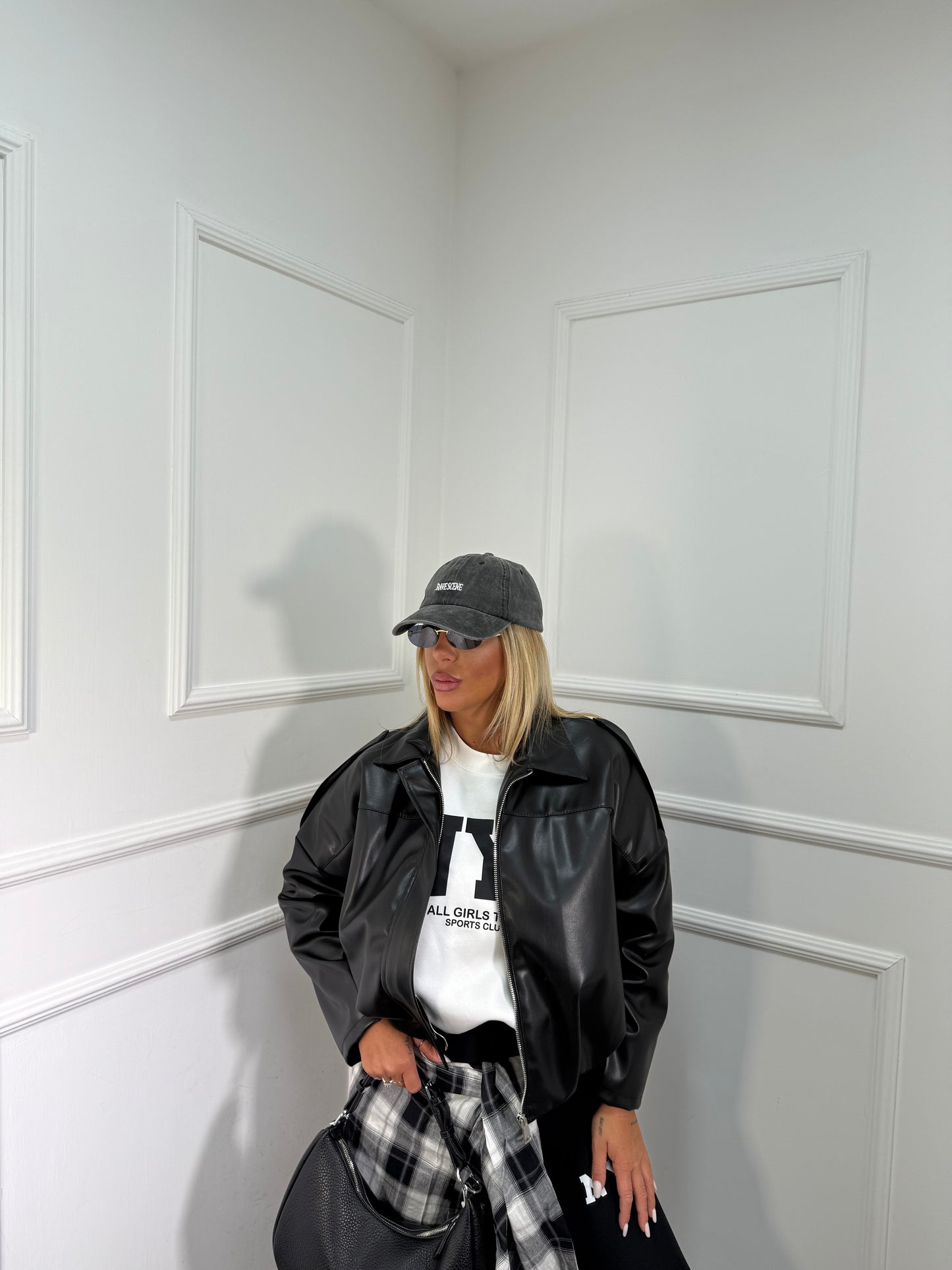 Bomber ecopelle Web nero 88717