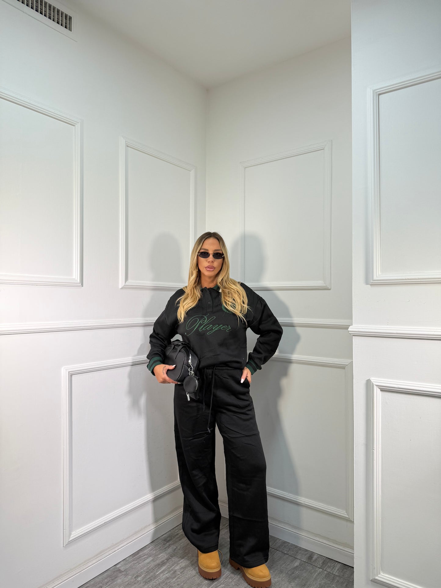 Coordinato in tuta Player nero rt701