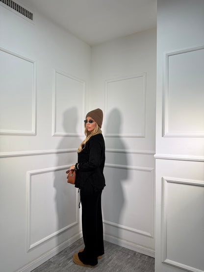 Coordinato lana rasata Winter nero 022