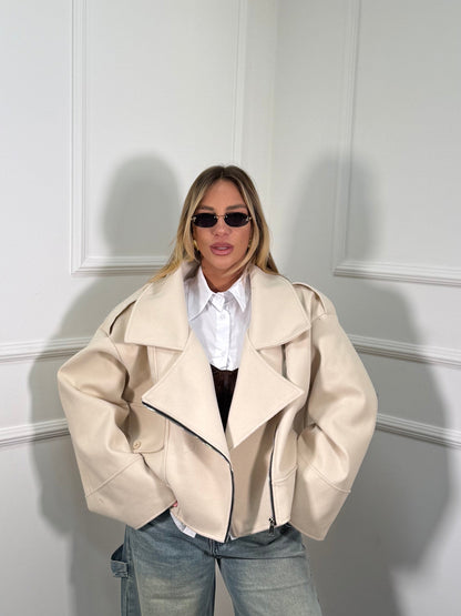 Cappotto in panno Notting Hill 2.0 panna 22638