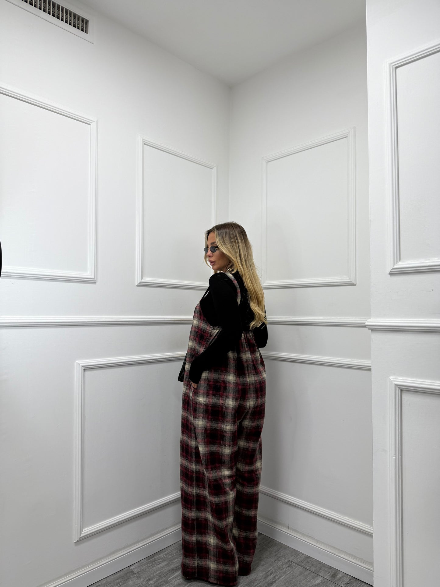 Salopette oversize in flanella Virginia 25696