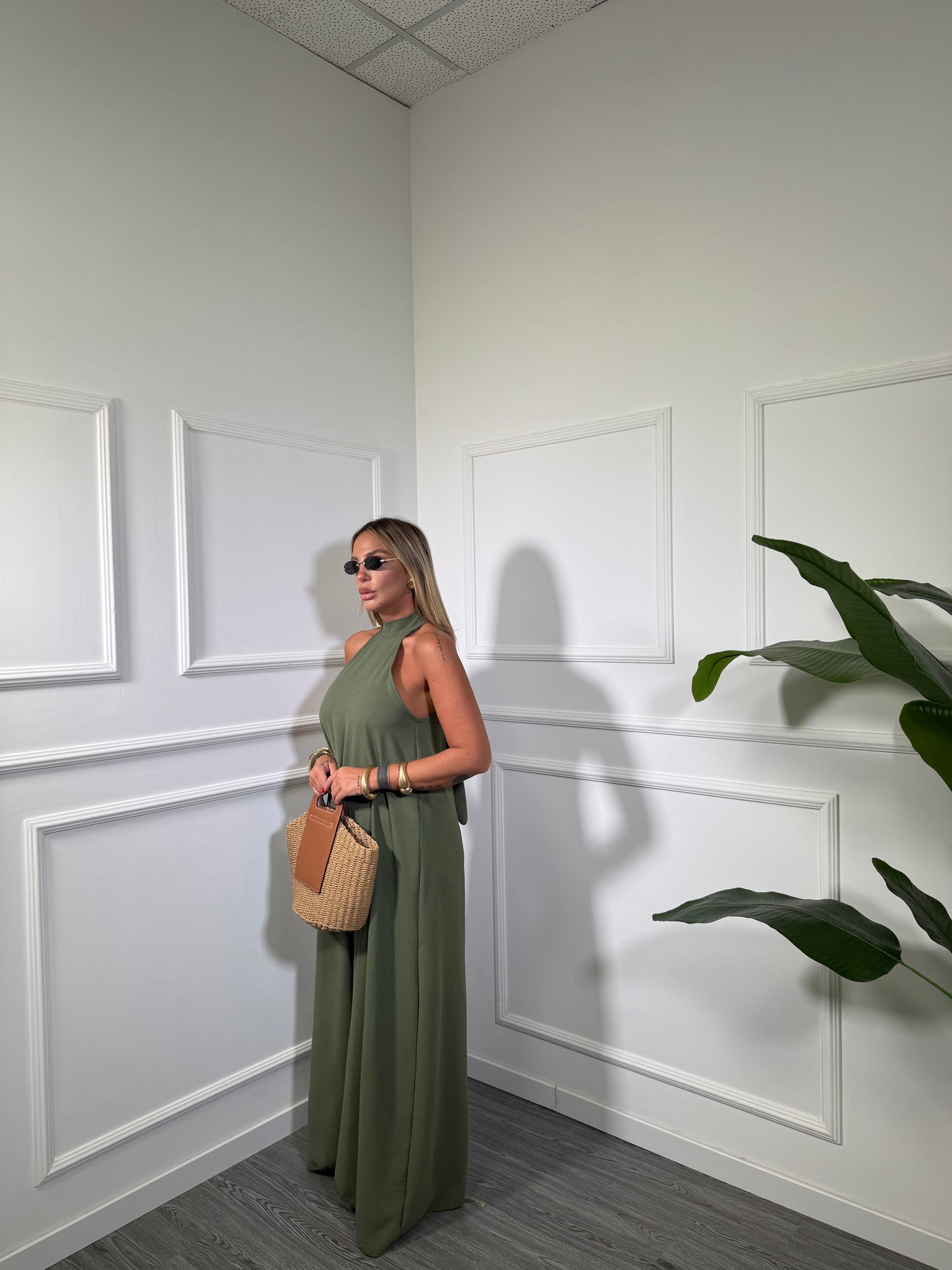 Abito midi scollo americano Selene (vari colori) 6125