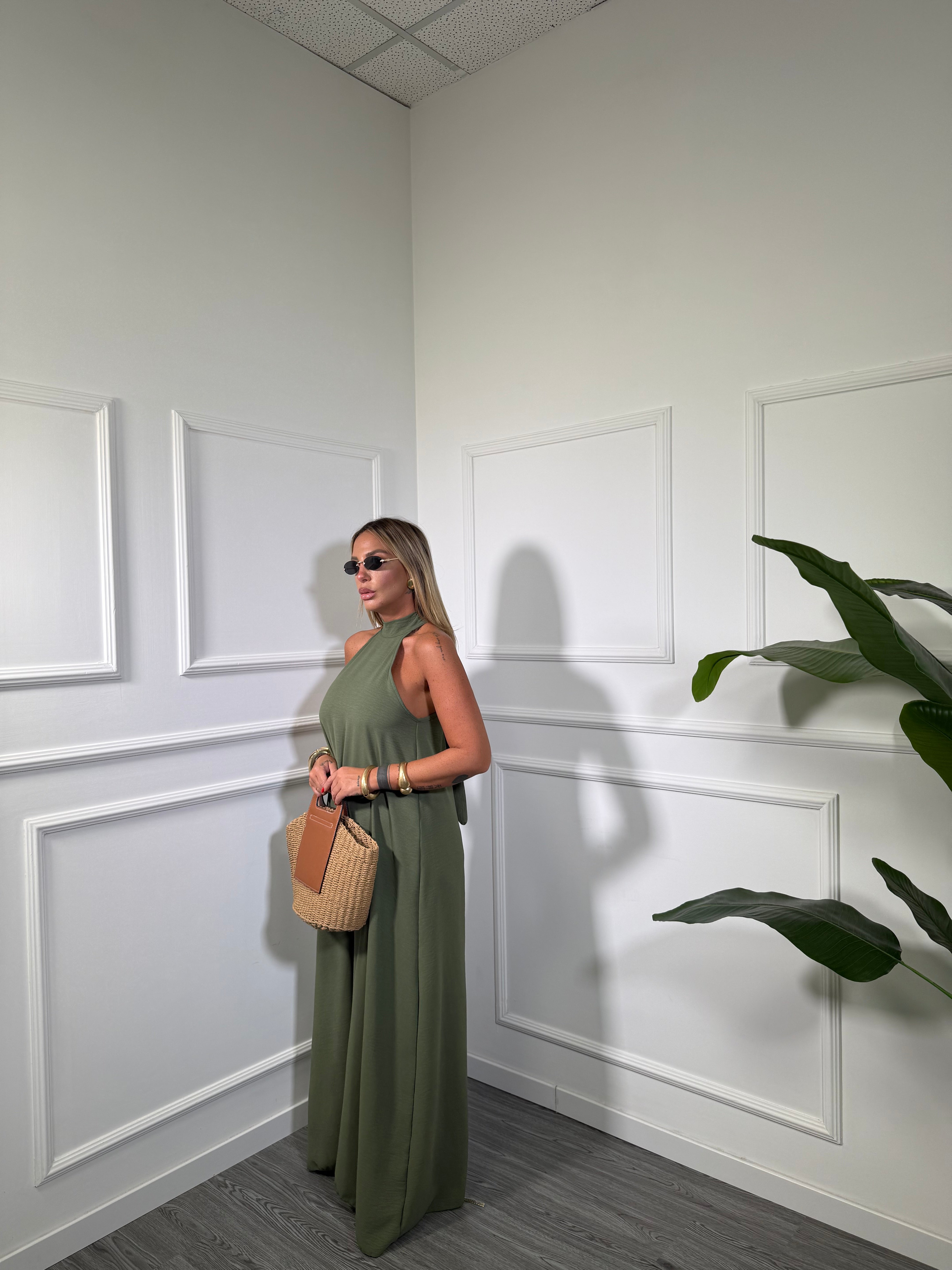 Abito midi scollo americano Selene (vari colori) 6125