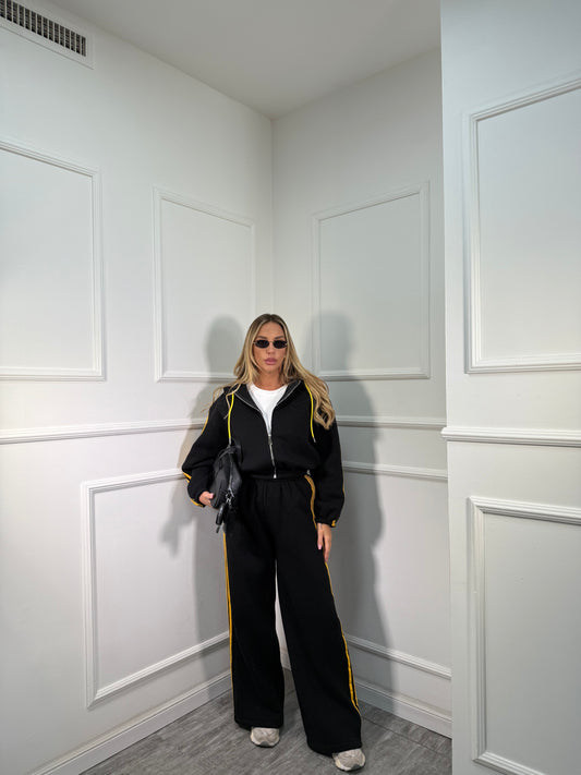 Coordinato in tuta Again nero/giallo 22648