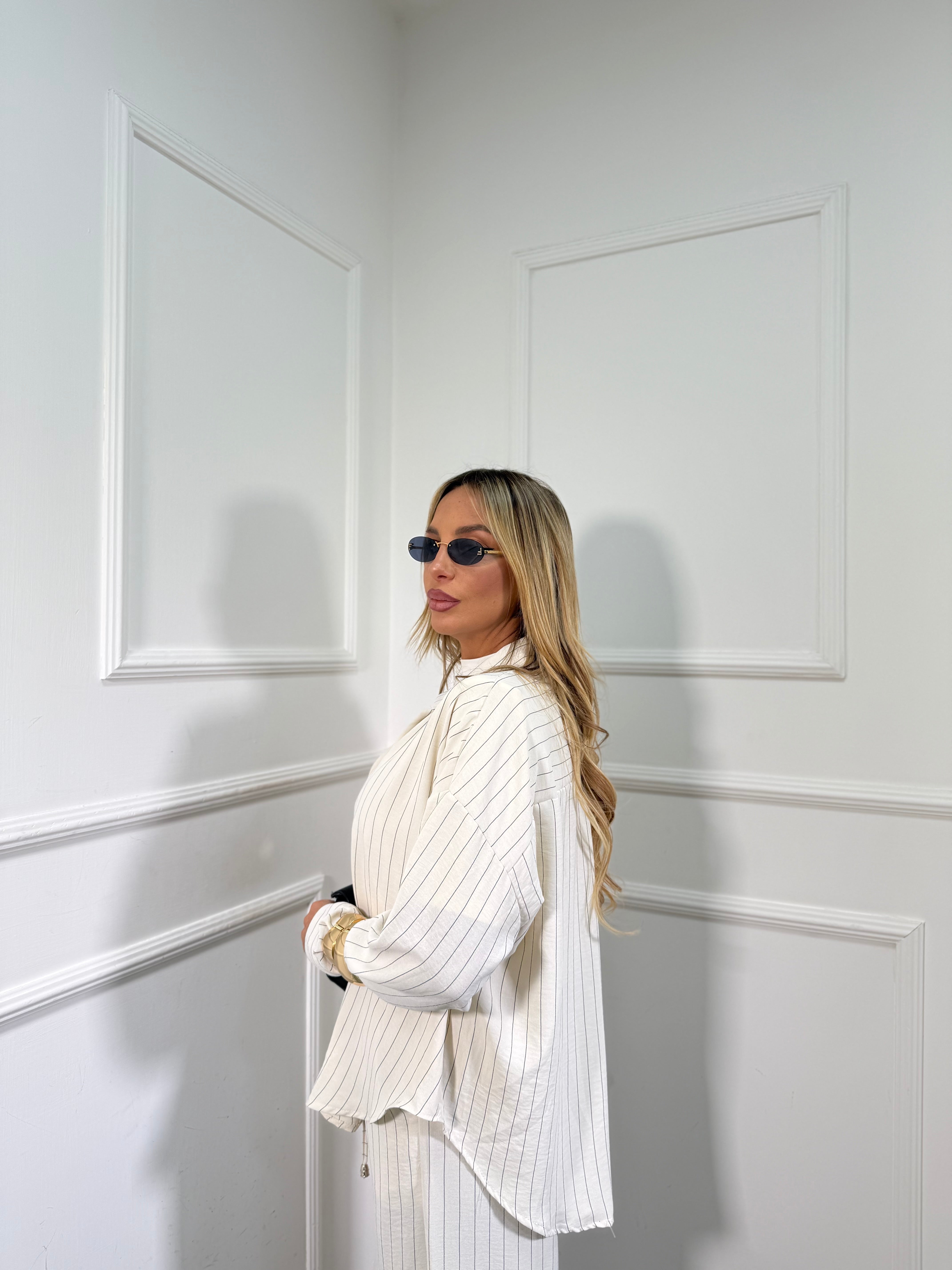 Coordinato gessato Seattle (vari colori) 25003