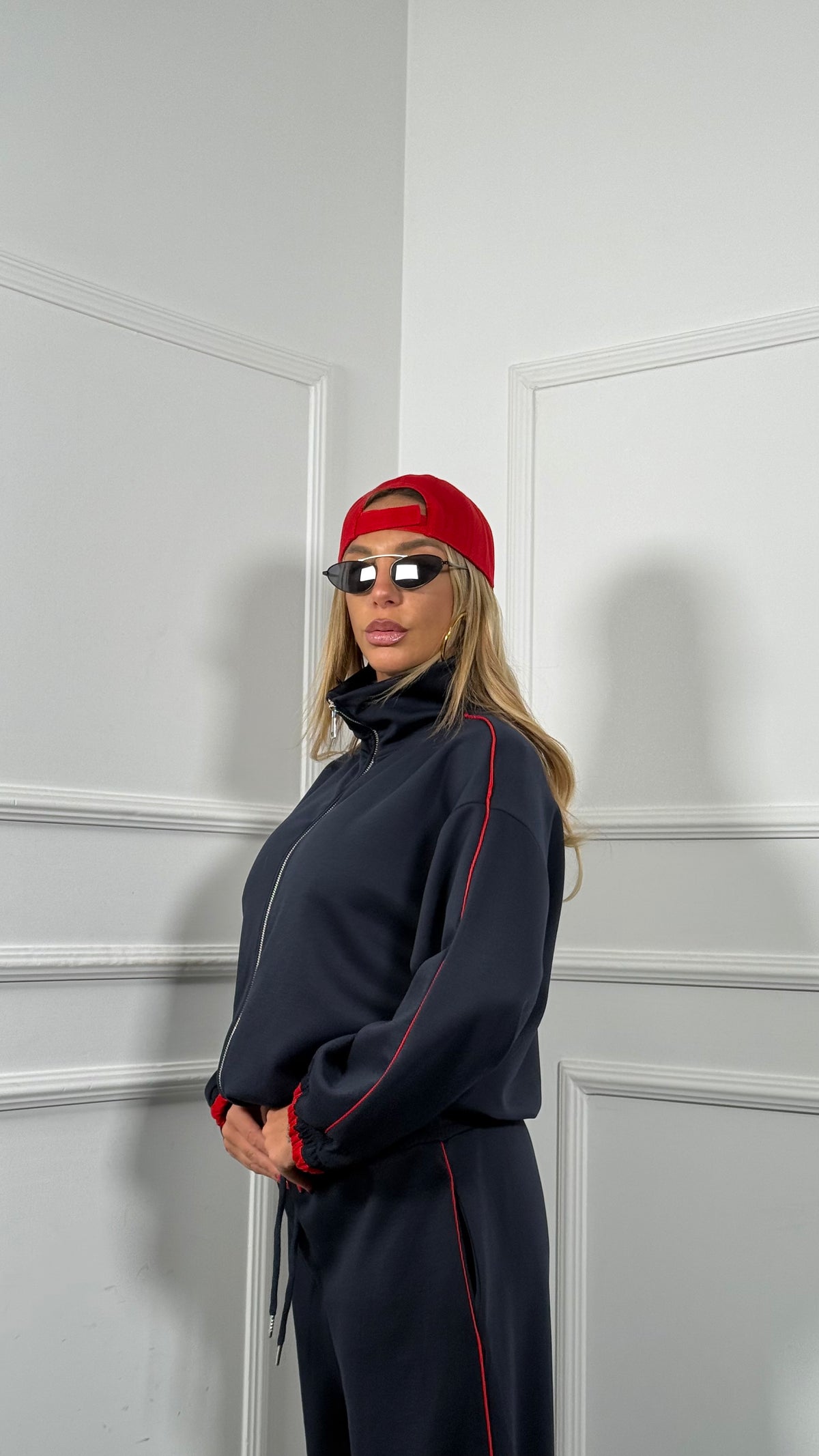 Coordinato tuta Twist blu/rosso m8820