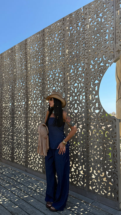 Coordinato in denim Darsha lavaggio scuro 66088