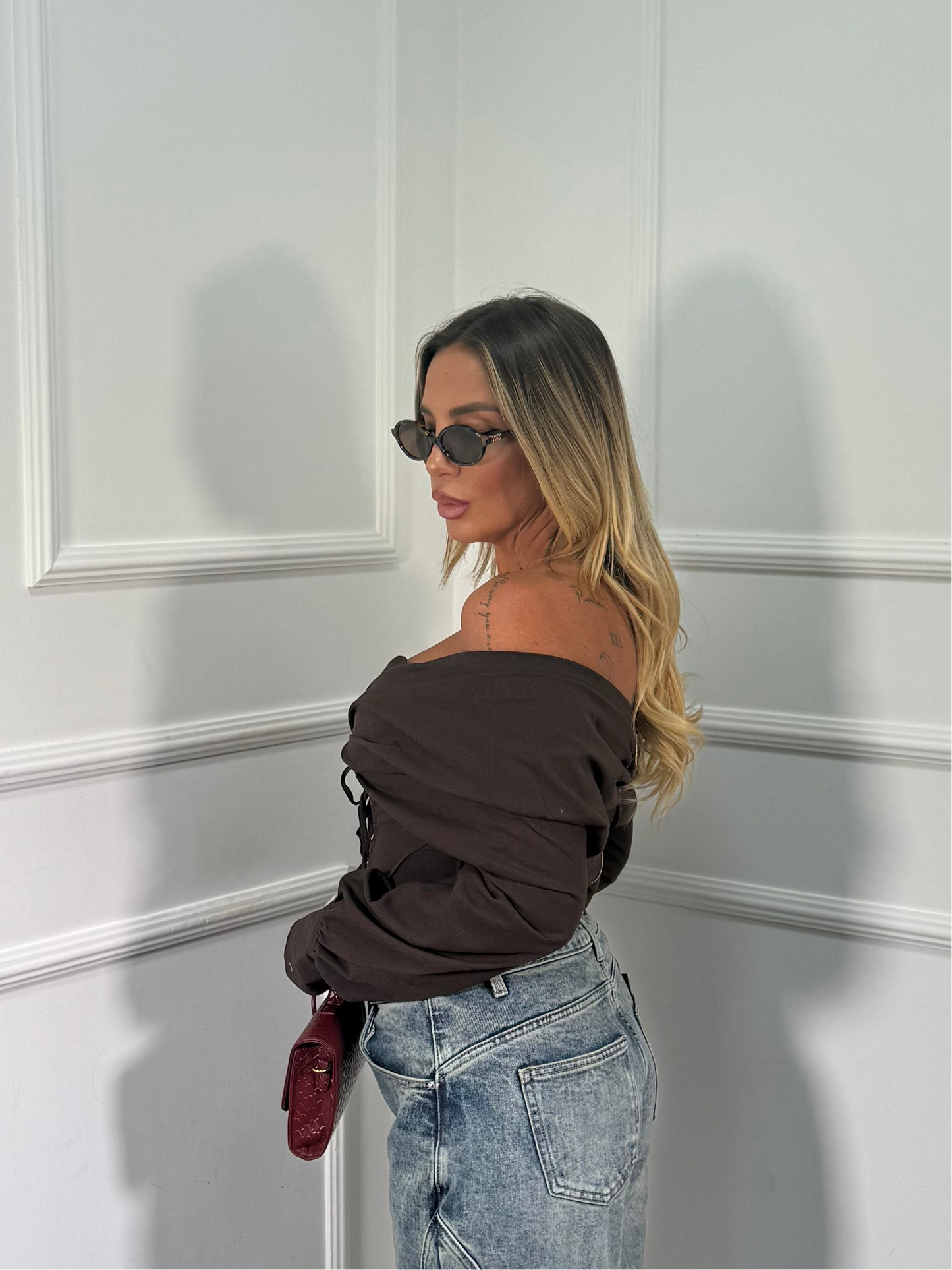 Bustier stringato Venere cioccolato tr8882