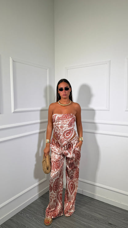 Coordinato in satin Dalia coccio 48298