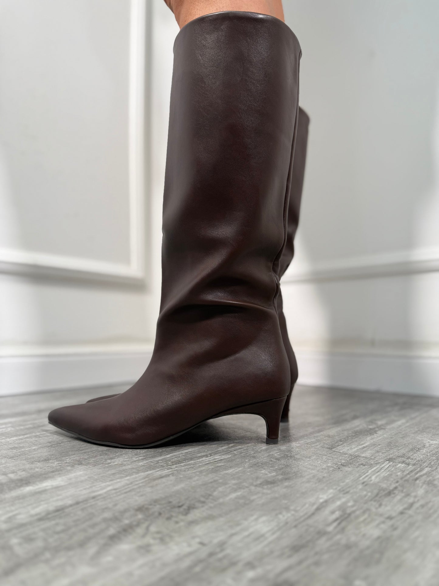 Stivali ecopelle cioccolato 788-209A