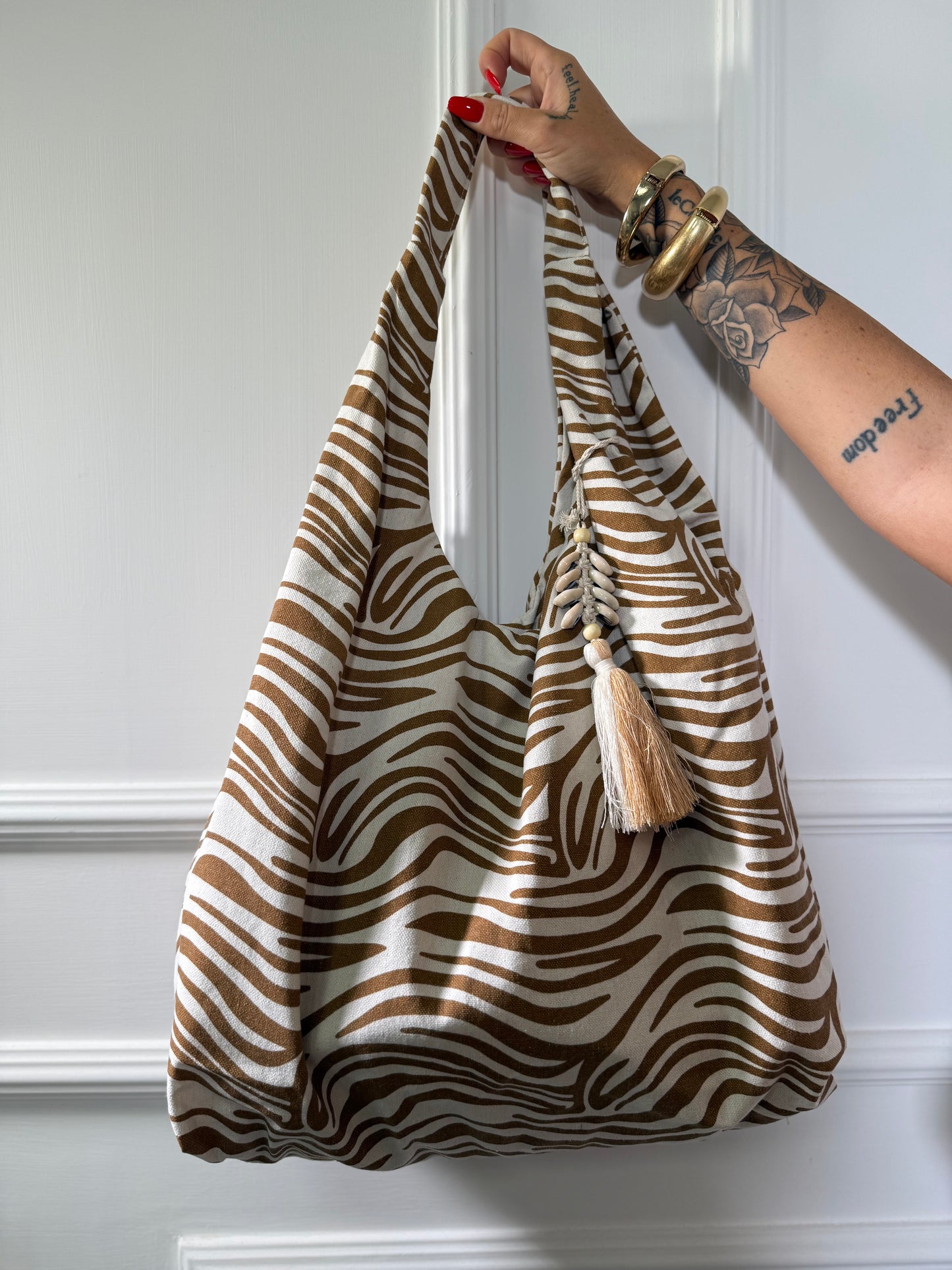 Borsa maxi in tela zebrata (vari colori)