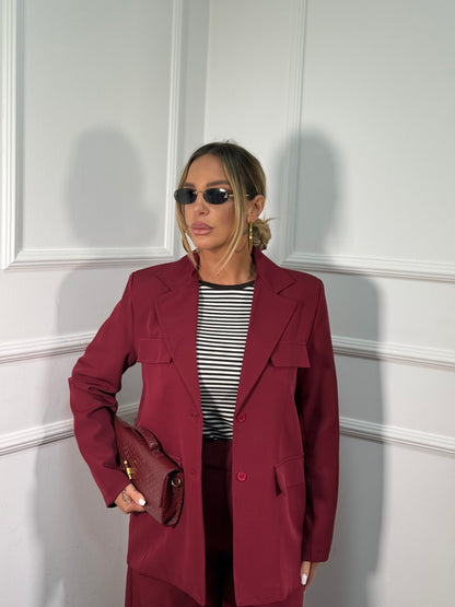 Tailleur balloon Eva bordeaux 4080