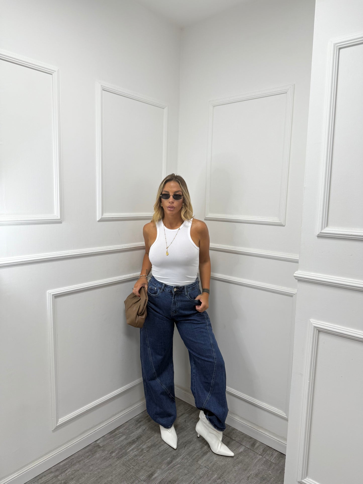 Jeans palazzo Tommy lavaggio scuro lm685