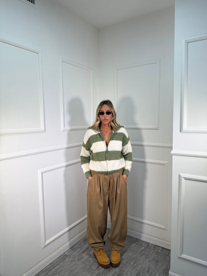 Pantaloni balloon tessuto tecnico camel 3738