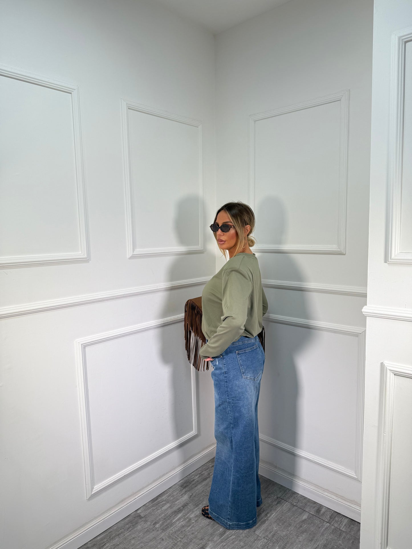 Jeans palazzo Larry lavaggio chiaro sf5233