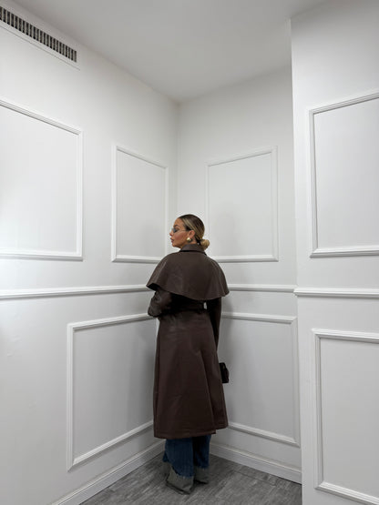 Trench ecopelle Brooklyn cioccolato 9185sc