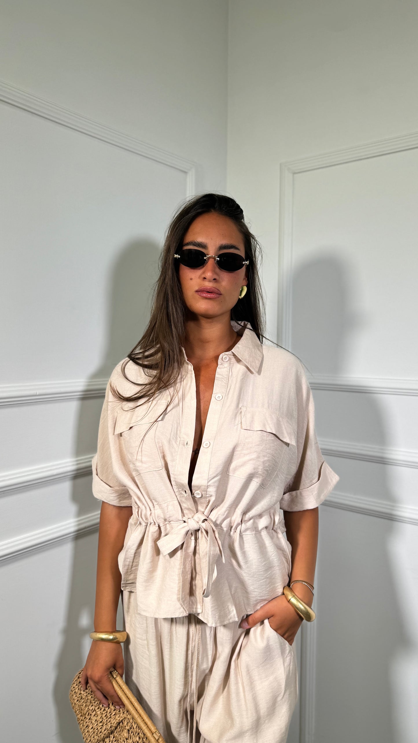 Coordinato in viscosa Kalimera beige Fe297
