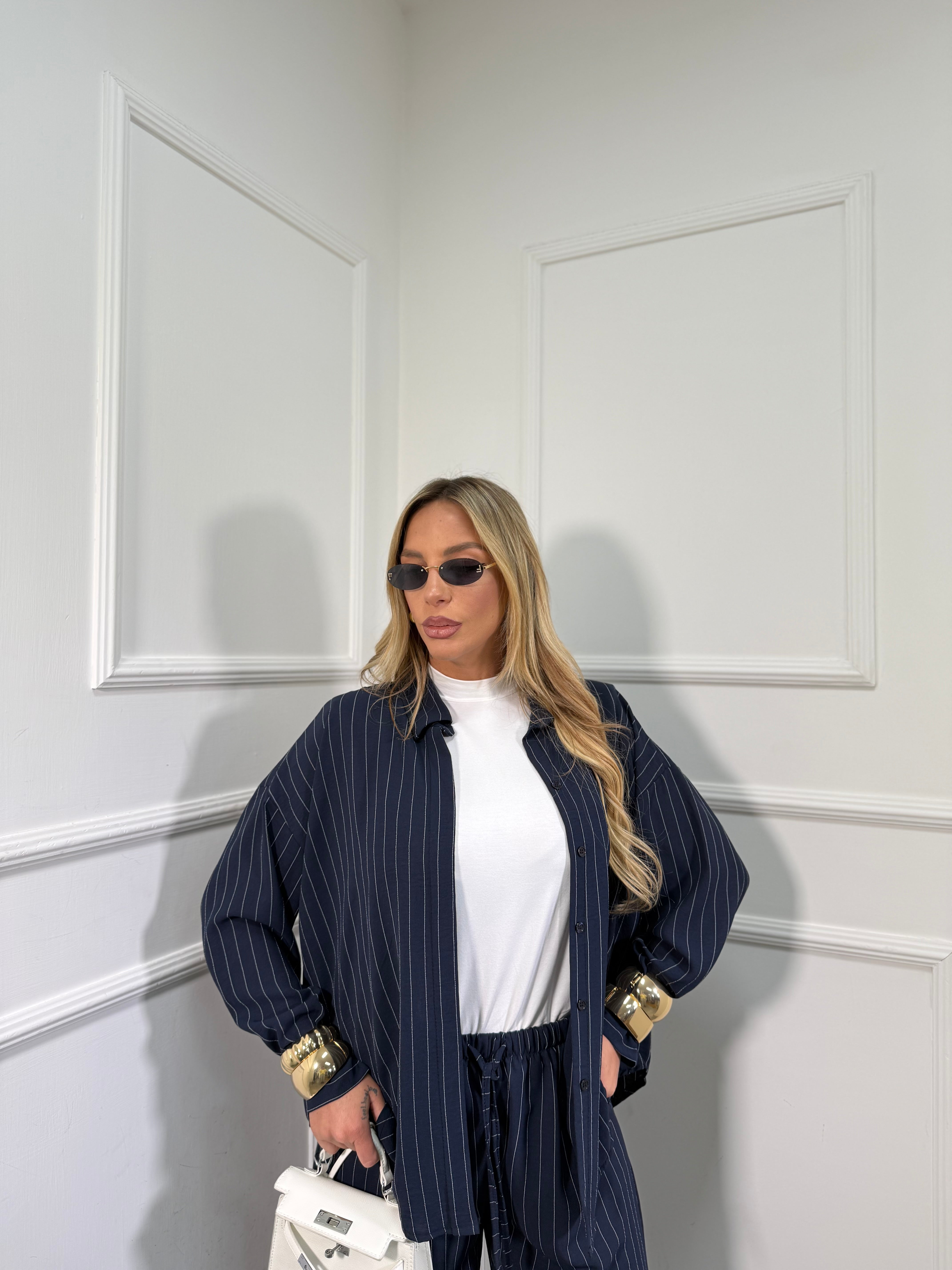 Coordinato gessato Seattle (vari colori) 25003