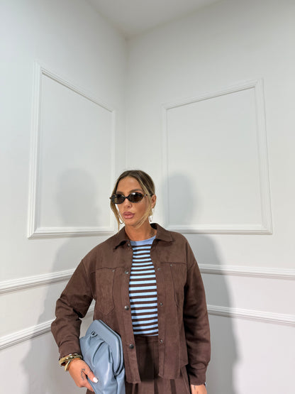 Coordinato eco camoscio Doremi marrone 27509