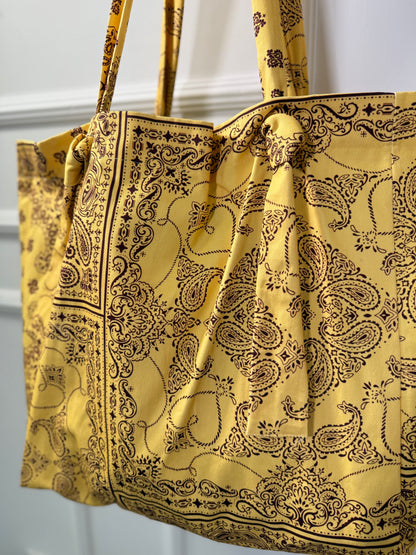Maxi borsa bandana in cotone by lumina gialla