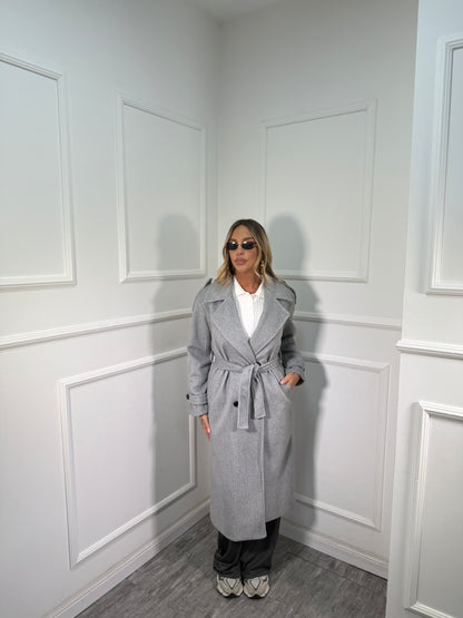 Cappotto in panno Marielle grigio D385