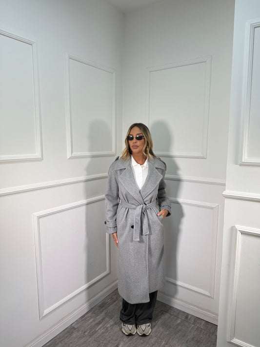 Cappotto in panno Marielle grigio D385