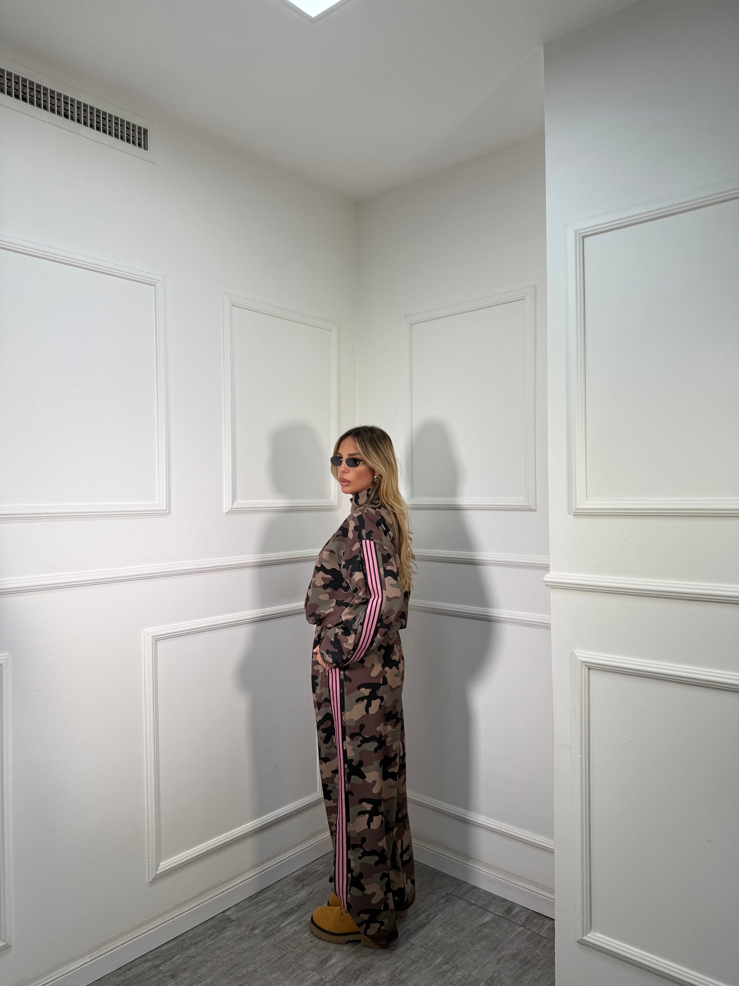 Coordinato Oxford militare banda rosa 22647