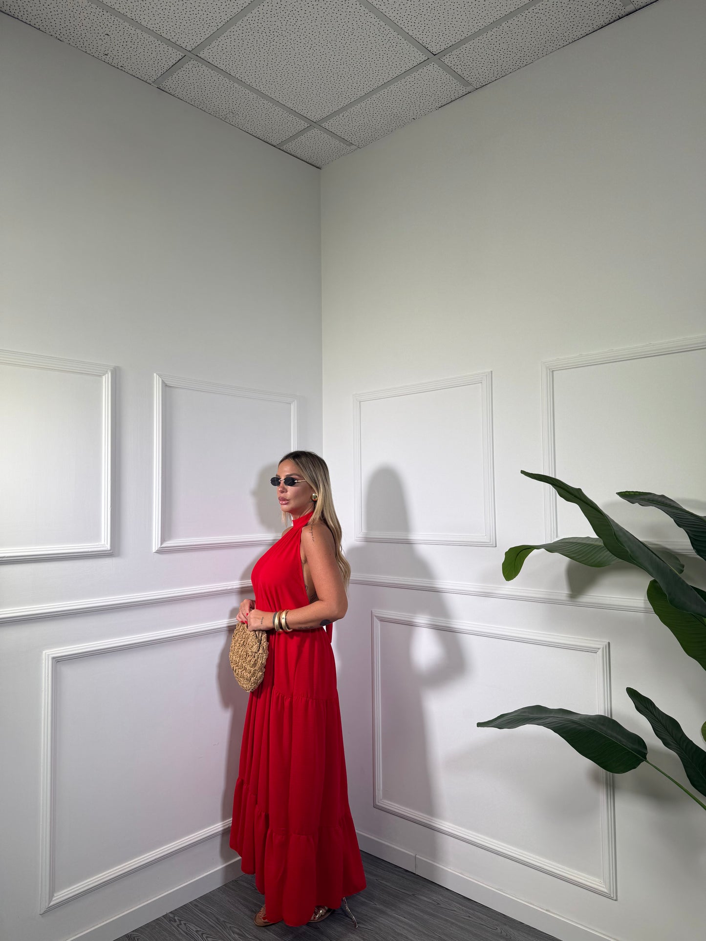Abito midi scollo sul retro Sirya (vari colori) nf8995