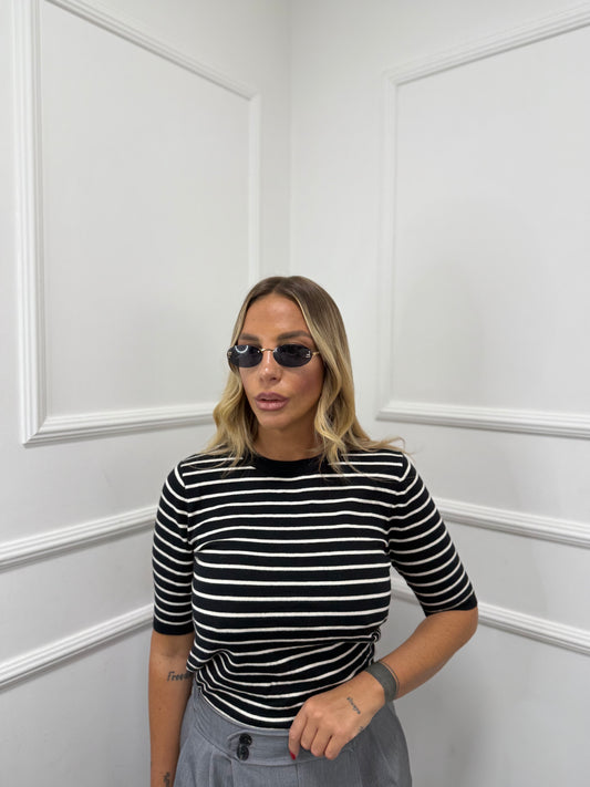 Maglioncino manica 3/4 Stripes zs5342 nero/nero