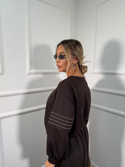 Coordinato in tuta Gold cioccolato dalla 44/52 118911